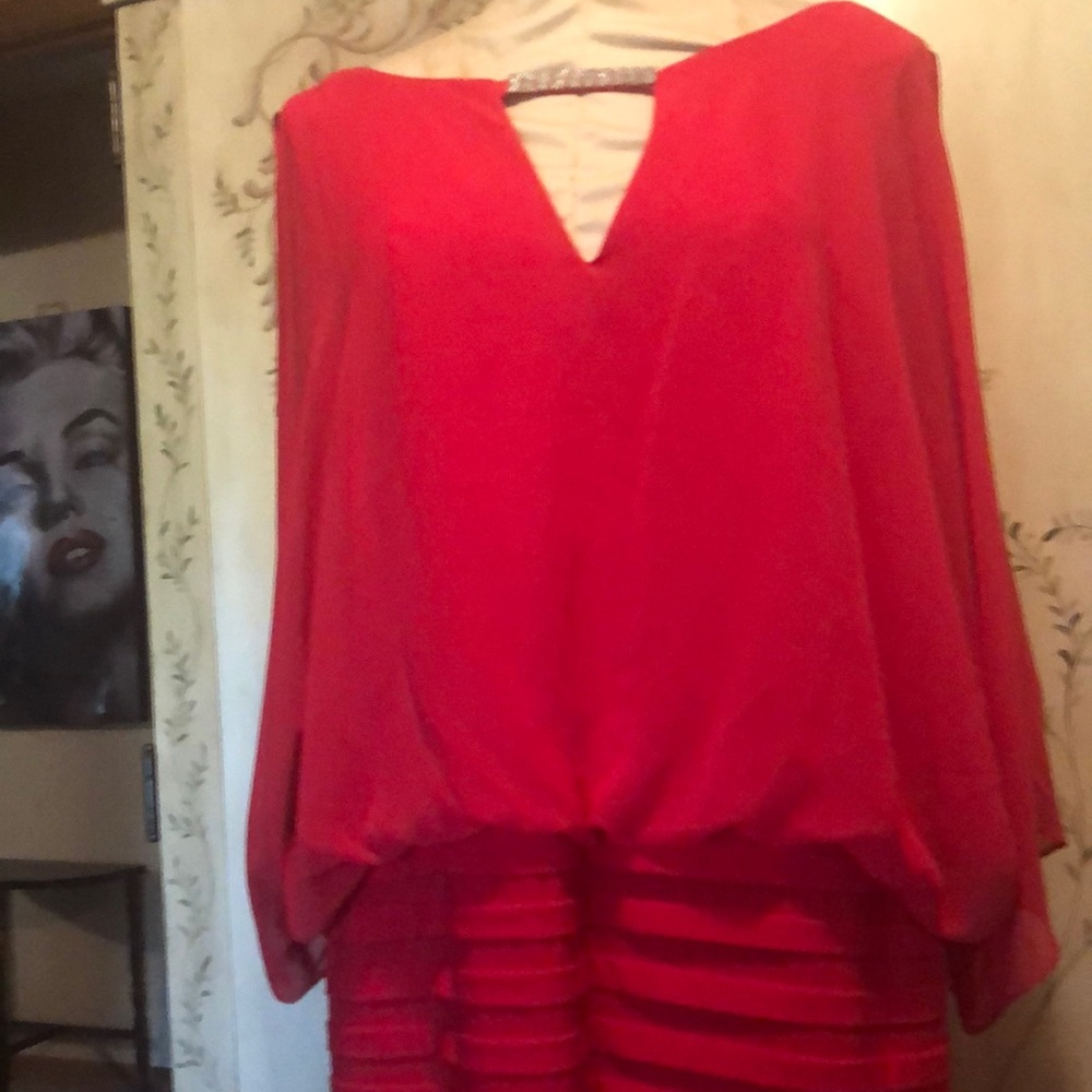 Red evening dress